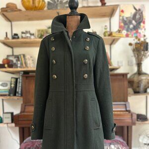 Vintage Esprit Military Coat – Forest Green Wool Blend Double-Breasted Jacket, B